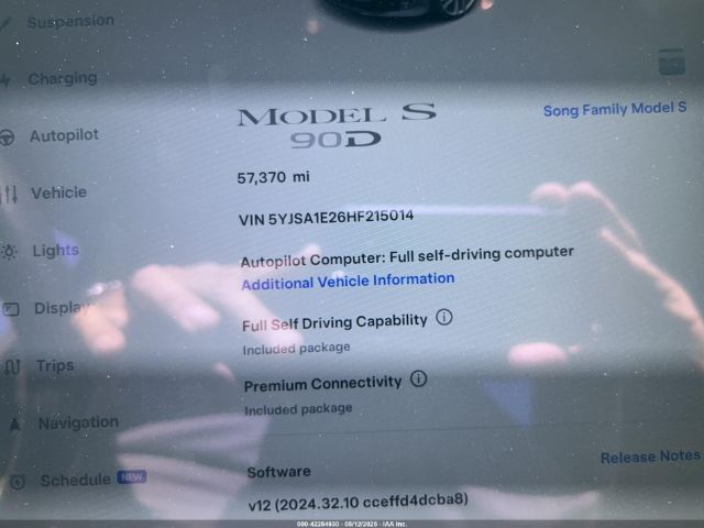 2017 TESLA MODEL S 5YJSA1E26HF215014 Photo 6