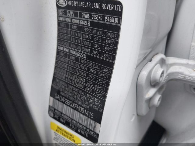 SALVP2BGXFH061415 Land Rover Range Rover Evoque Pure