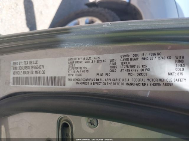 3C6UR5DL1PG654074 RAM 2500 Big Horn  4x4 6'4 Box