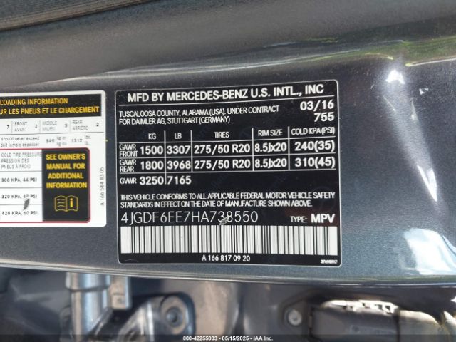 2017 MERCEDES-BENZ GLS 450 4JGDF6EE7HA738550 Photo 8