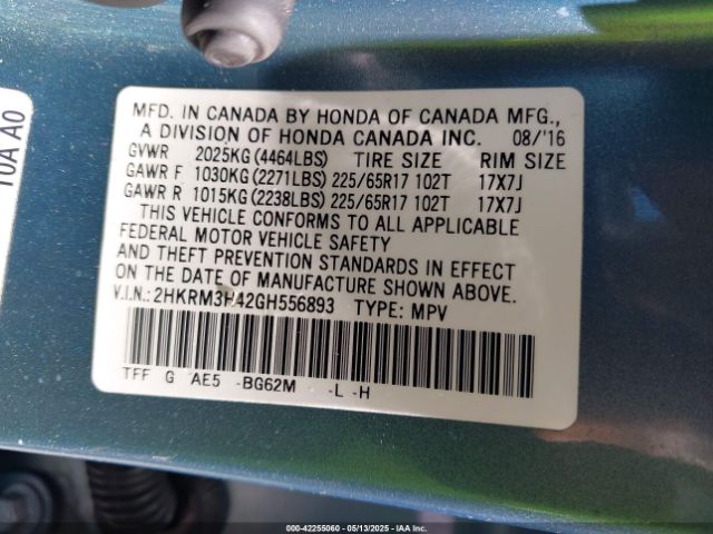 2HKRM3H42GH556893 Honda CR-V SE
