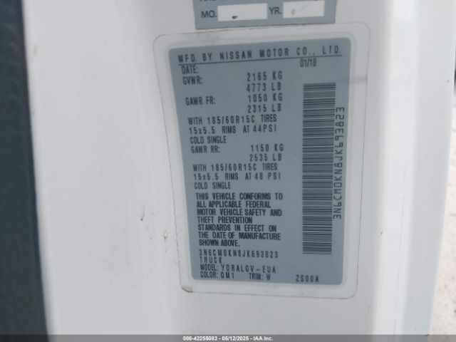 3N6CM0KN8JK693823 Nissan NV200 SV