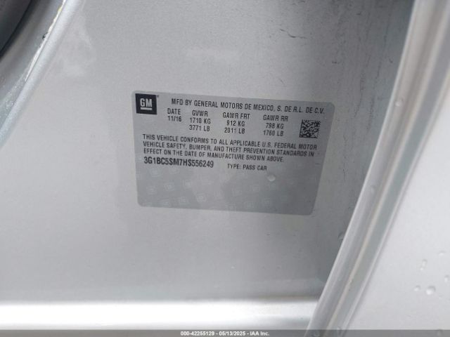 3G1BC5SM7HS556249 Chevrolet Cruze Ls Auto