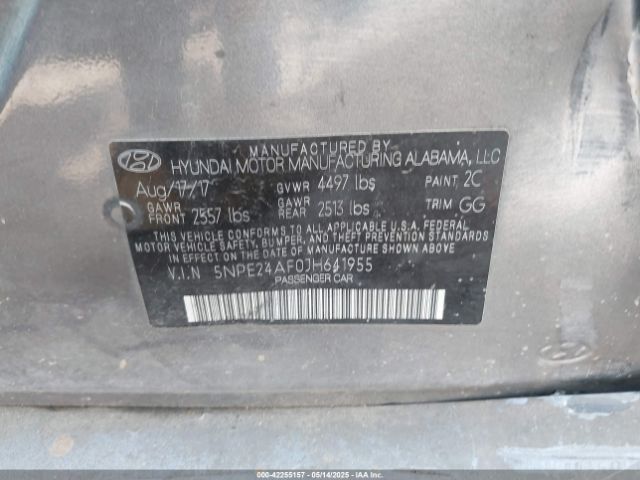 5NPE24AF0JH641955 Hyundai SONATA SE