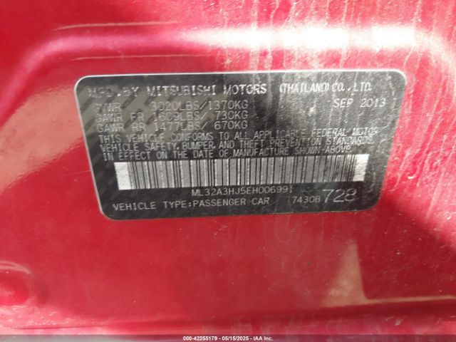 ML32A3HJ5EH006991 Mitsubishi MIRAGE DE