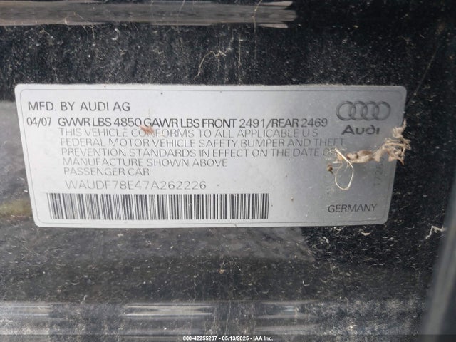 2007 AUDI A4 WAUDF78E47A262226 Photo 8