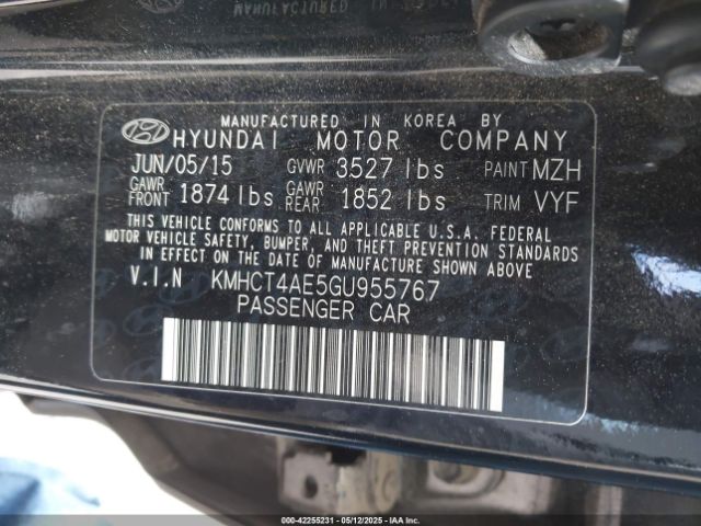 KMHCT4AE5GU955767 Hyundai ACCENT SE