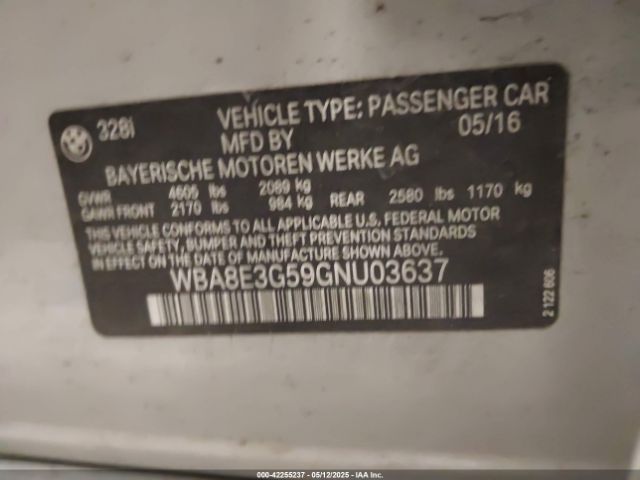 2016 BMW 328I WBA8E3G59GNU03637 Photo 8