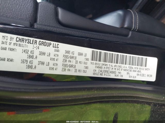 1C4RJFBM9EC409093 Jeep Grand Cherokee Limited