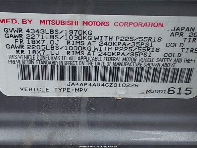 2012 MITSUBISHI OUTLANDER SPORT JA4AP4AU4CZ010226 Photo 8
