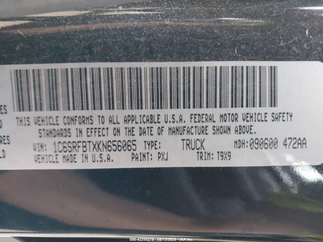 1C6SRFBTXKN656065 RAM 1500