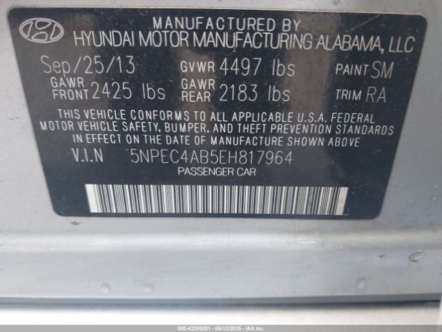 5NPEC4AB5EH817964 Hyundai Sonata Limited 2.0t