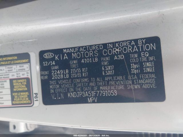 KNDJP3A51F7791053 KIA SOUL +