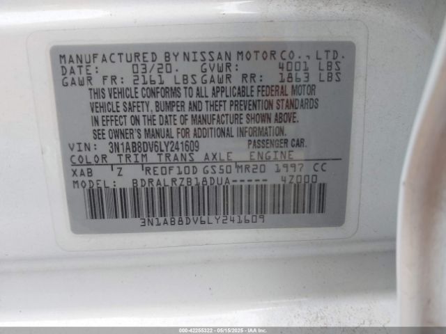 3N1AB8DV6LY241609 Nissan Sentra