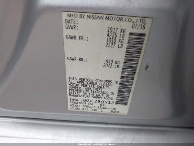 1N4AL3AP2JC289512 Nissan Altima 2.5 S