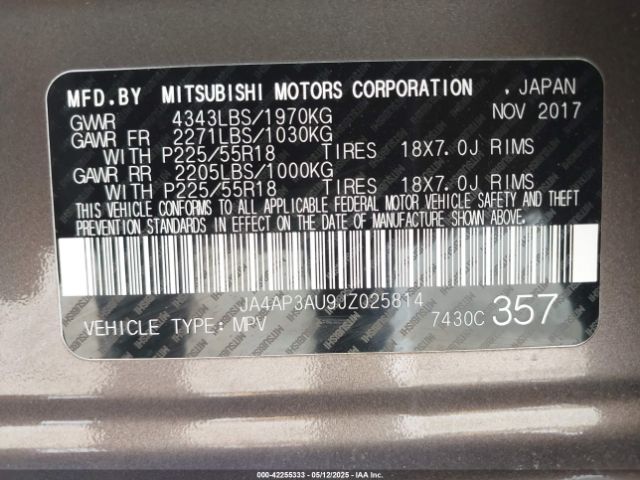 2018 MITSUBISHI OUTLANDER SPORT JA4AP3AU9JZ025814 Photo 8
