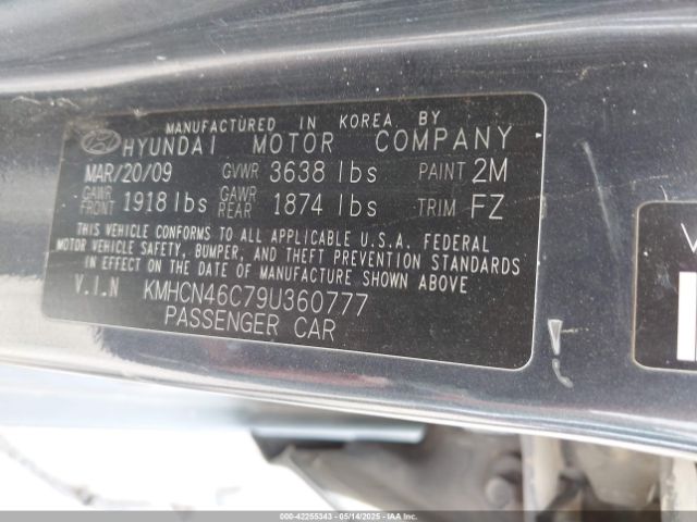 2009 HYUNDAI ACCENT KMHCN46C79U360777 Photo 8