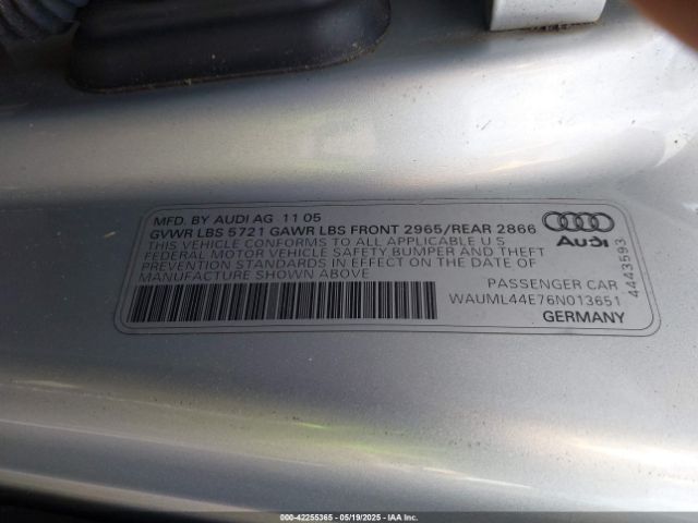 2006 AUDI A8 L WAUML44E76N013651 Photo 8