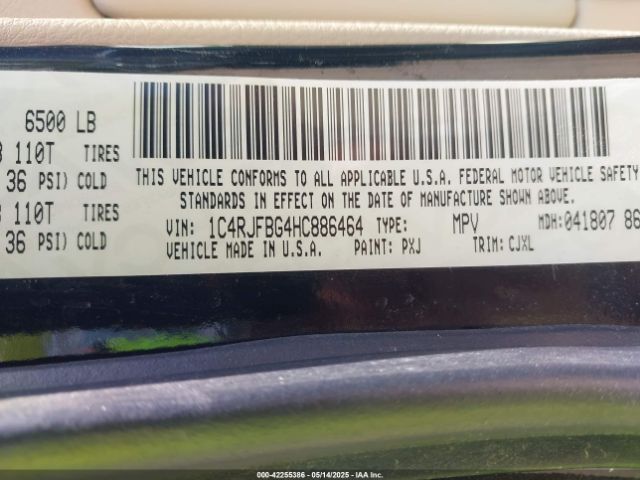 1C4RJFBG4HC886464 Jeep Grand Cherokee Limited 4x4