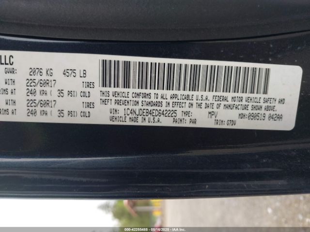 1C4NJDEB4ED642225 Jeep Compass Latitude