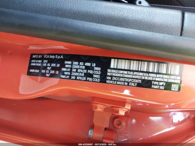 ZACCJBBT9GPC53075 Jeep Renegade Latitude