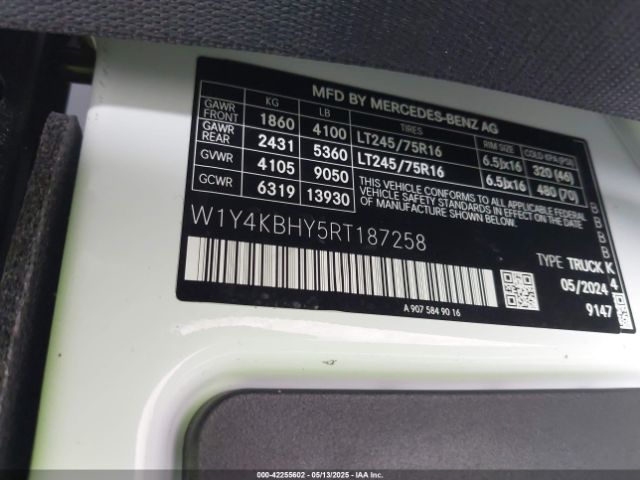 2024 MERCEDES-BENZ SPRINTER 2500 W1Y4KBHY5RT187258 Photo 8