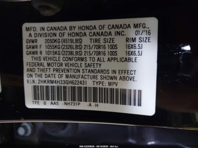 2HKRM4H33GH622431 Honda CR-V LX