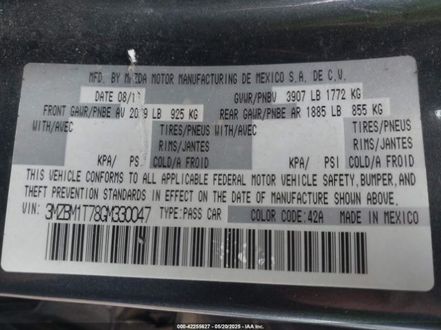 3MZBM1T78GM330047 Mazda Mazda3 I Sport