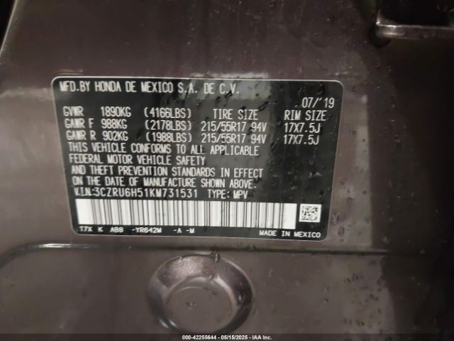 2019 HONDA HR-V 3CZRU6H51KM731531 Photo 8