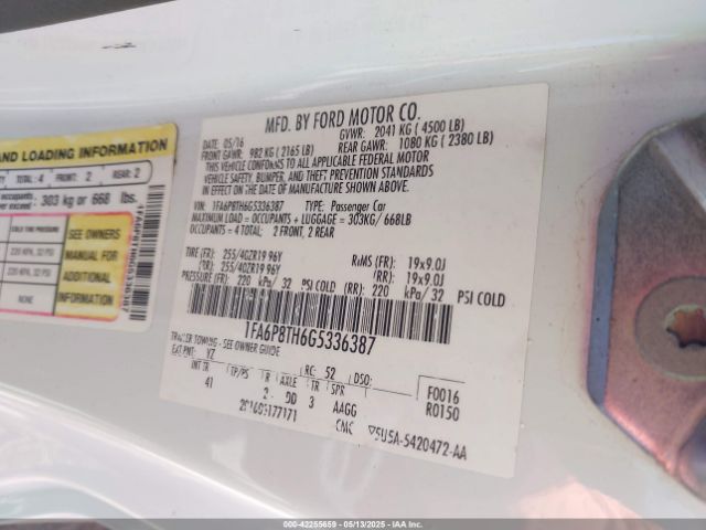 1FA6P8TH6G5336387 Ford Mustang Ecoboost