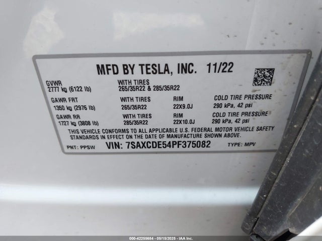 2023 TESLA MODEL X 7SAXCDE54PF375082 Photo 8