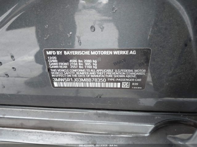 3MW5R1J03M8B78350 BMW 3 Series 330i