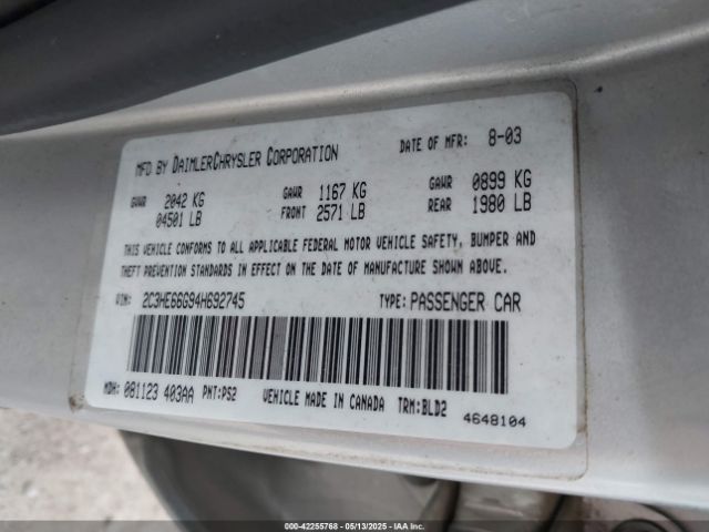 2004 CHRYSLER 300M 2C3HE66G94H692745 Photo 8
