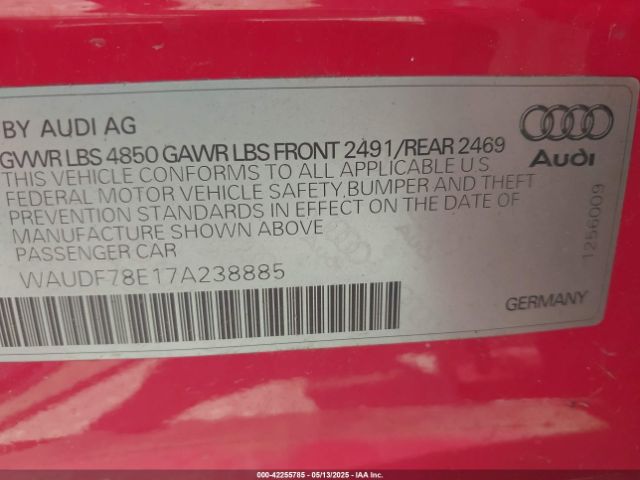 2007 AUDI A4 WAUDF78E17A238885 Photo 8