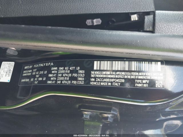 ZACCJABB3HPG45259 Jeep Renegade Altitude Fwd