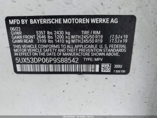 5UX53DP06P9S88542 BMW X3 Xdrive30i