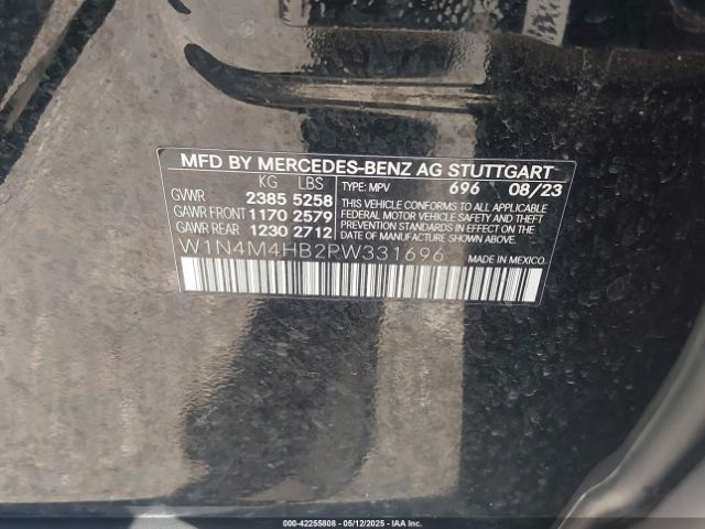 W1N4M4HB2PW331696 Mercedes-Benz Glb 250 4matic