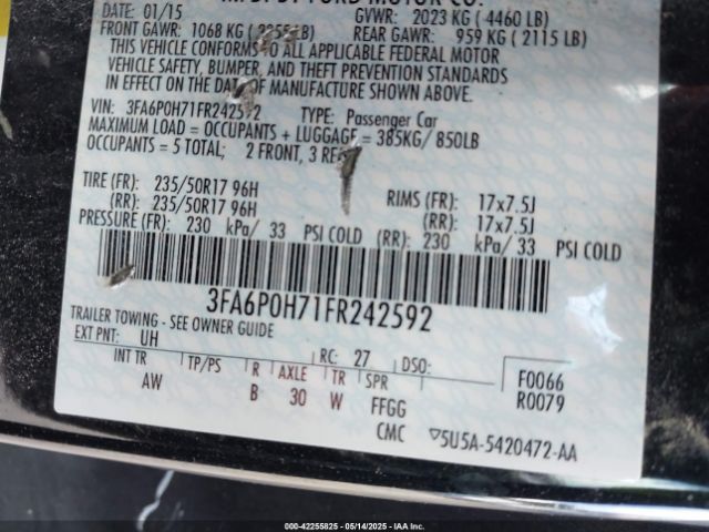 3FA6P0H71FR242592 Ford FUSION SE