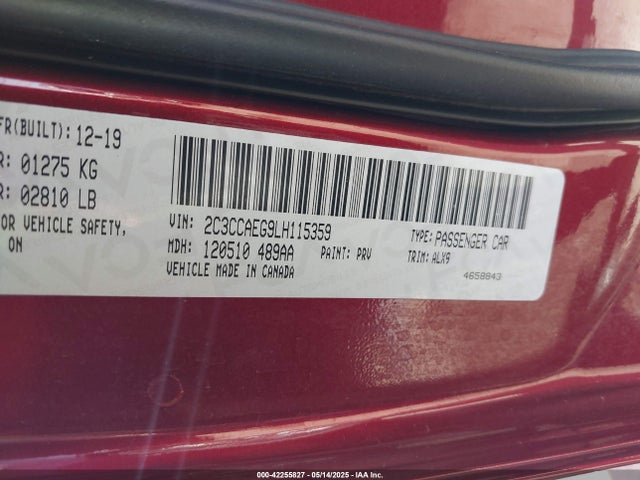 2C3CCAEG9LH115359 Chrysler 2020