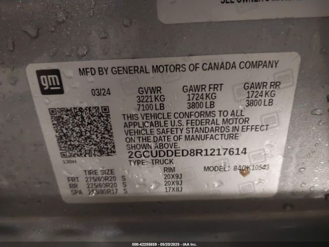 2024 CHEVROLET SILVERADO 1500 2GCUDDED8R1217614 Photo 8