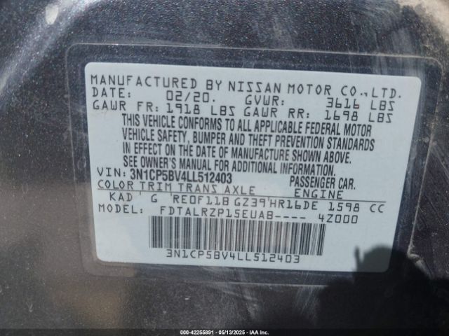 3N1CP5BV4LL512403 Nissan 2020