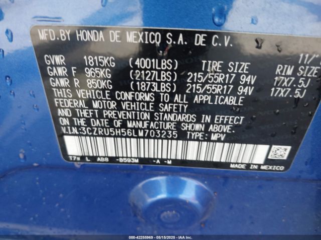 2020 HONDA HR-V 3CZRU5H56LM703235 Photo 8