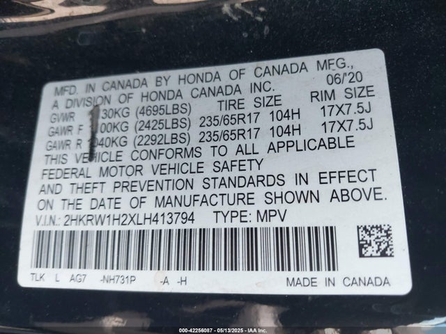 2HKRW1H2XLH413794 Honda l15be