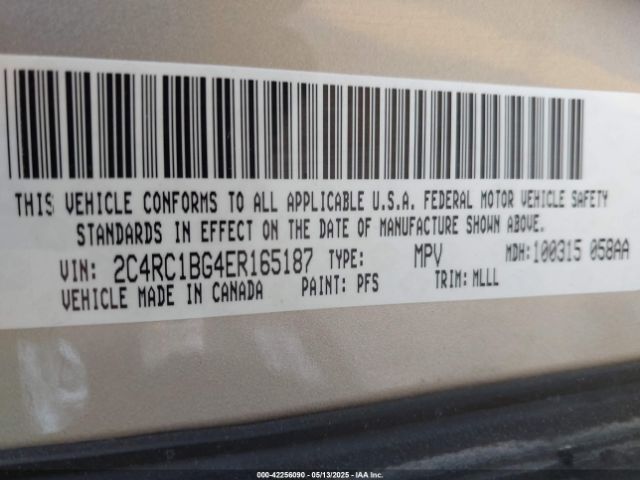 2014 CHRYSLER TOWN & COUNTRY 2C4RC1BG4ER165187 Photo 8