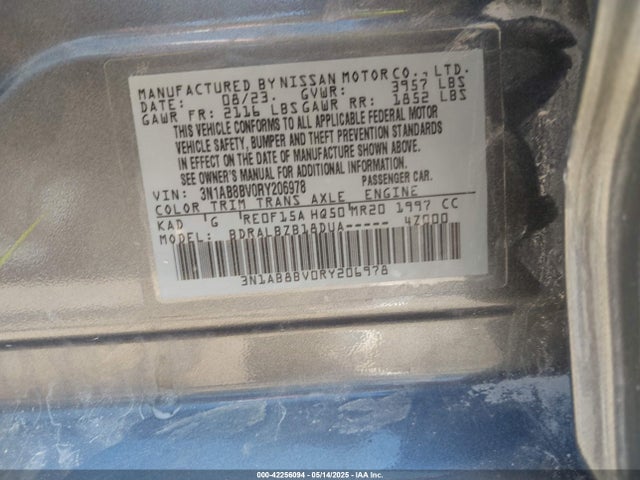 3N1AB8BV0RY206978 Nissan 2024