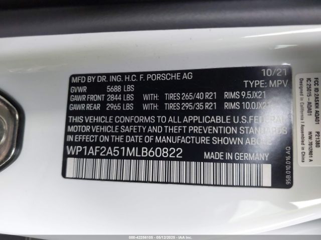 2021 PORSCHE MACAN WP1AF2A51MLB60822 Photo 8