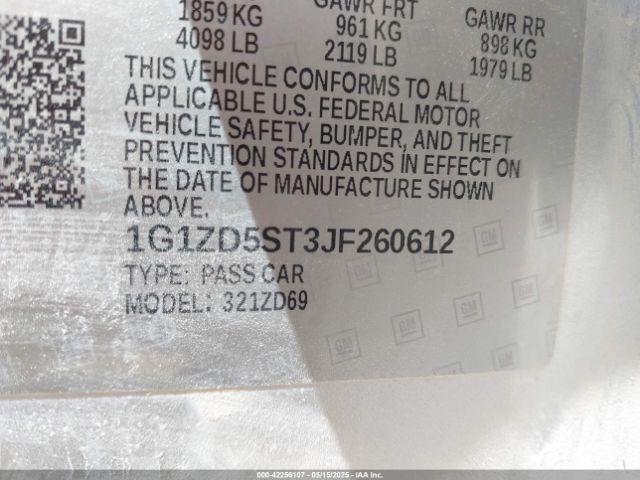 1G1ZD5ST3JF260612 Chevrolet MALIBU LT
