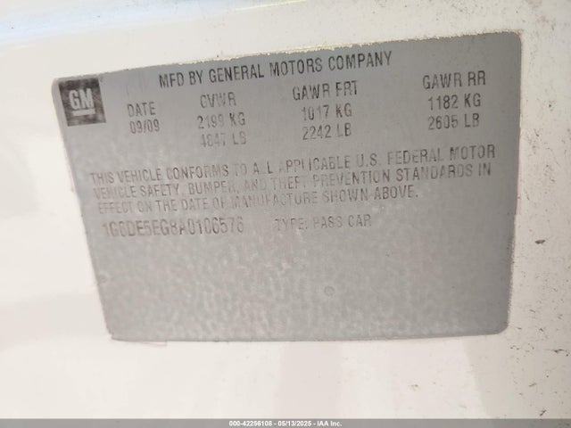 2010 CADILLAC CTS 1G6DE5EG8A0106576 Photo 8