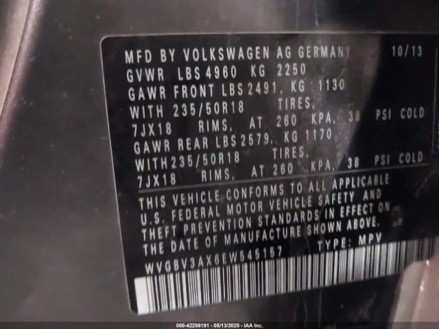 2014 VOLKSWAGEN TIGUAN WVGBV3AX6EW545157 Photo 8