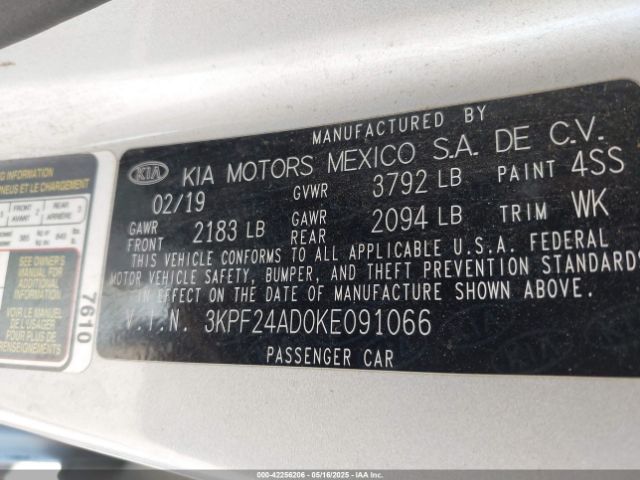 3KPF24AD0KE091066 KIA mpi nu